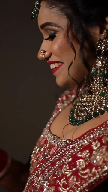 Vertical Portrait of Beautiful Indian Bride in Traditional Bridal Attire