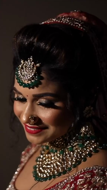 Vertical Portrait of Beautiful Indian Bride in Traditional Bridal Attire