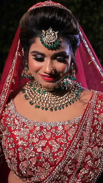 Vertical Portrait of Beautiful Indian Bride in Traditional Bridal Attire