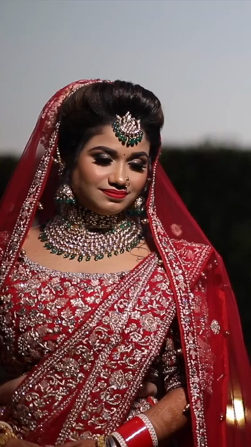 Vertical Portrait of Beautiful Indian Bride in Traditional Bridal Attire
