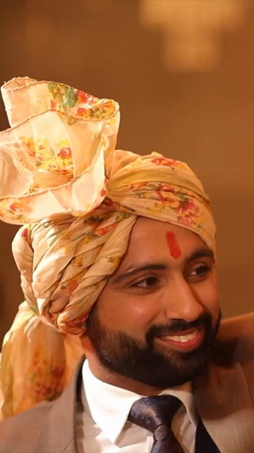 Vertical Portrait of Man Wearing Traditional Turban at Indian Wedding