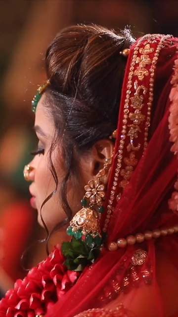 Vertical Shot of Bride Performing Wedding Ritual During Traditional Indian Wedding