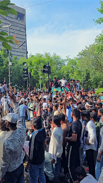 24th July 2026 : Vertical Shot of CJP Student Protest Over NEET Paper Leak at Jantar Mantar Delhi with protesters demanding the resignation of Union Education Minister Dharmendra Pradhan