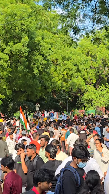 24th July 2026 : Vertical Shot of CJP Student Protest Over NEET Paper Leak at Jantar Mantar Delhi with protesters demanding the resignation of Union Education Minister Dharmendra Pradhan