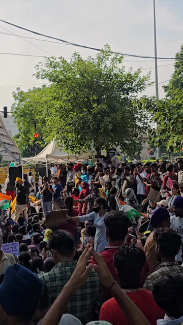 24th July 2026 : Vertical Shot of CJP Student Protest Over NEET Paper Leak at Jantar Mantar Delhi with protesters demanding the resignation of Union Education Minister Dharmendra Pradhan