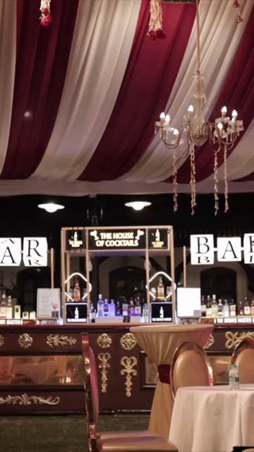 Vertical Shot of Cocktail Bar Setup at an Indian Wedding Reception