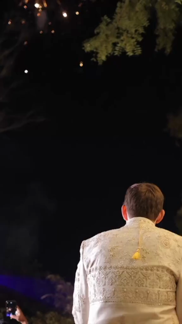 Vertical Shot of Couple Posing During Their Wedding Reception