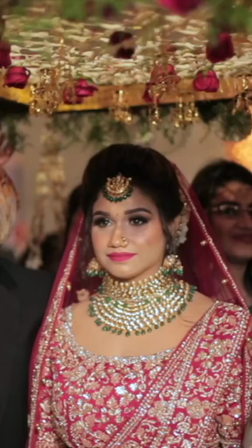Vertical Shot of Indian Bride Entrance at Luxury Wedding Ceremony