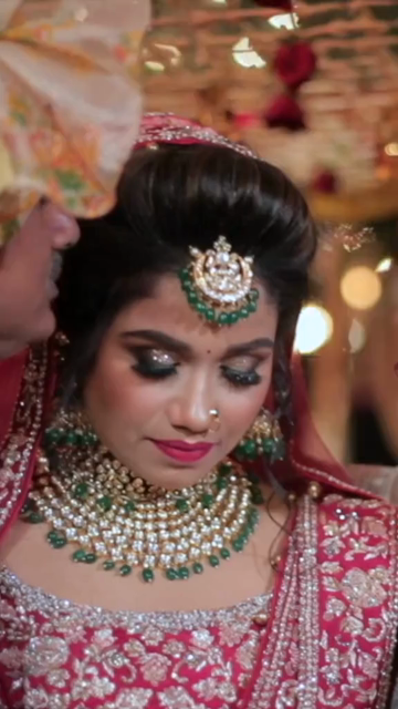 Vertical Shot of Indian Bride Entrance at Luxury Wedding Ceremony
