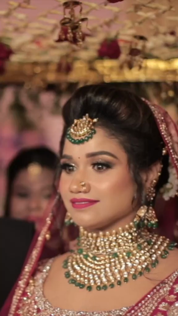 Vertical Shot of Indian Bride Entrance at Luxury Wedding Ceremony