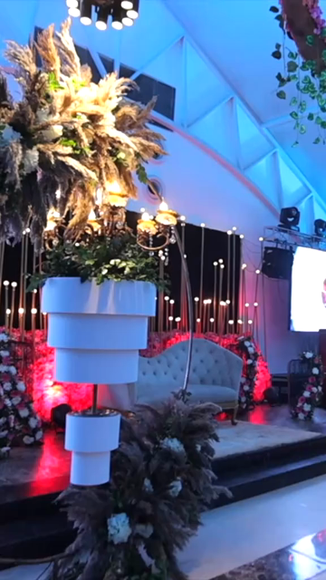 Vertical Slow Motion Shot of Indian Wedding Venue Decoration in India