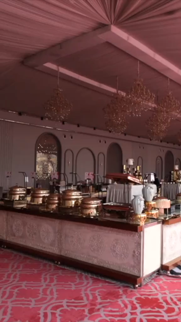 Vertical Slow Motion Shot of Indian Wedding Venue Decoration in India