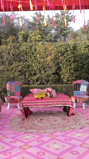 Vertical Slow Motion Shot of Indian Wedding Venue Decoration in India