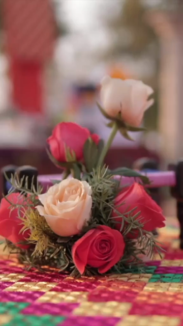 Vertical Slow Motion Shot of Indian Wedding Venue Decoration in India