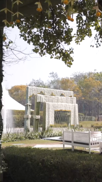 Vertical Slow Motion Shot of Indian Wedding Venue Decoration in India