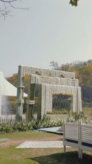 Vertical Slow Motion Shot of Indian Wedding Venue Decoration in India