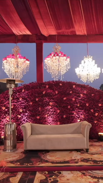 Vertical Slow Motion Shot of Indian Wedding Venue Decoration in India