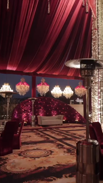 Vertical Slow Motion Shot of Indian Wedding Venue Decoration in India