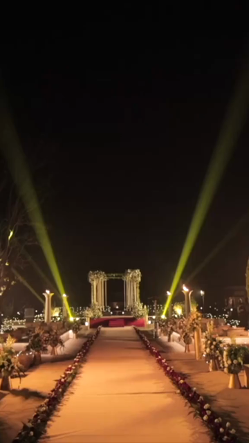 Vertical Slow Motion Shot of Indian Wedding Venue Decoration in India
