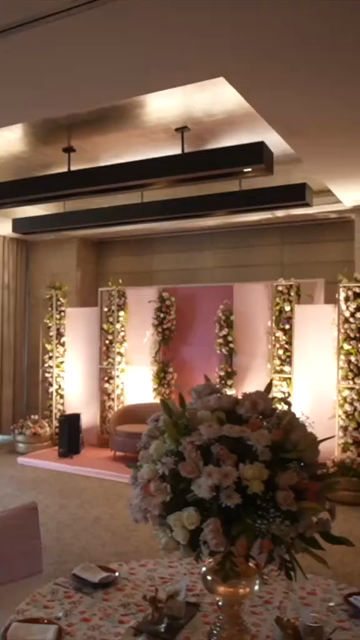 Vertical Slow Motion Shot of Indian Wedding Venue Decoration in India