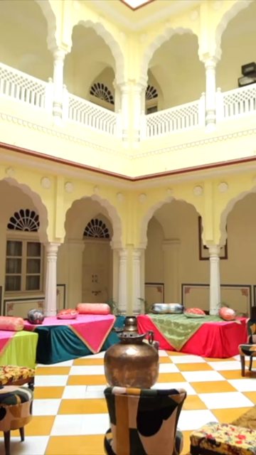 Vertical Slow Motion Shot of Indian Wedding Venue Decoration in India