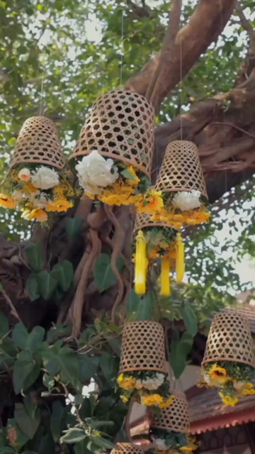 Vertical Slow Motion Shot of Indian Wedding Venue Decoration in India