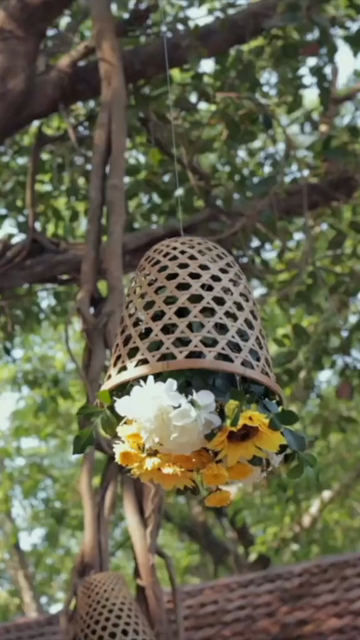 Vertical Slow Motion Shot of Indian Wedding Venue Decoration in India