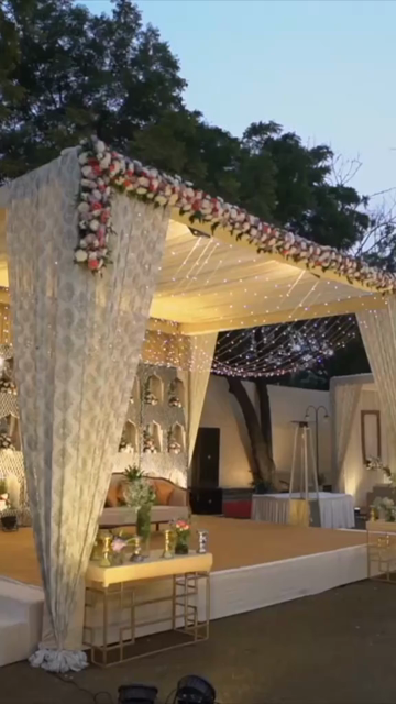 Vertical Slow Motion Shot of Indian Wedding Venue Decoration in India