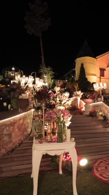 Vertical Slow Motion Shot of Indian Wedding Venue Decoration in India