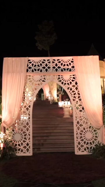 Vertical Slow Motion Shot of Indian Wedding Venue Decoration in India