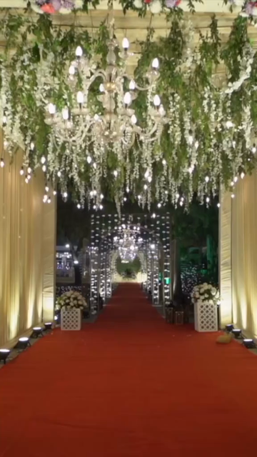 Vertical Slow Motion Shot of Indian Wedding Venue Decoration in India