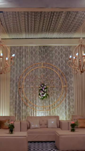 Vertical Slow Motion Shot of Indian Wedding Venue Decoration in India