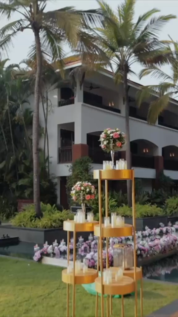 Vertical Slow Motion Shot of Indian Wedding Venue Decoration in India