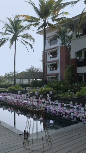 Vertical Slow Motion Shot of Indian Wedding Venue Decoration in India