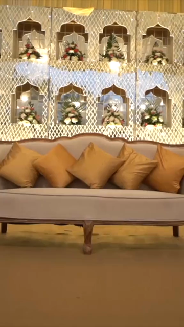 Vertical Slow Motion Shot of Indian Wedding Venue Decoration in India
