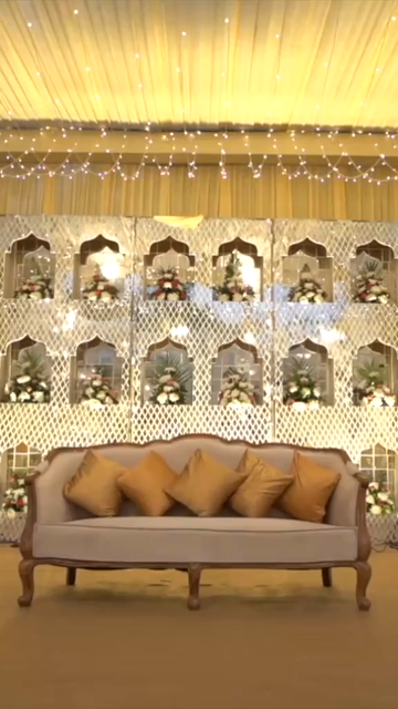 Vertical Slow Motion Shot of Indian Wedding Venue Decoration in India