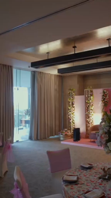 Vertical Slow Motion Shot of Indian Wedding Venue Decoration in India