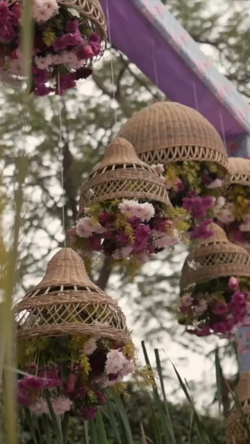 Vertical Slow Motion Shot of Indian Wedding Venue Decoration in India