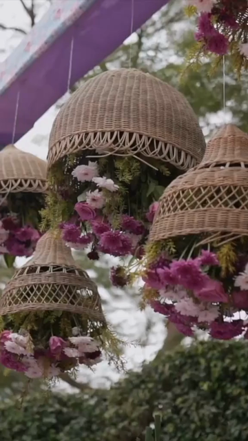 Vertical Slow Motion Shot of Indian Wedding Venue Decoration in India