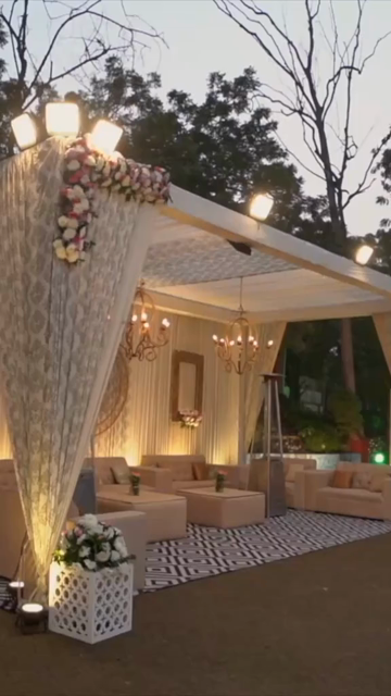 Vertical Slow Motion Shot of Indian Wedding Venue Decoration in India