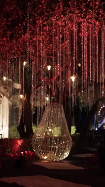Vertical Slow Motion Shot of Indian Wedding Venue Decoration in India