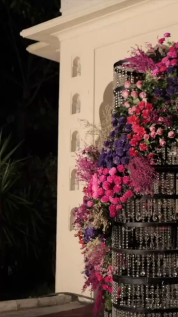 Vertical Slow Motion Shot of Indian Wedding Venue Decoration in India