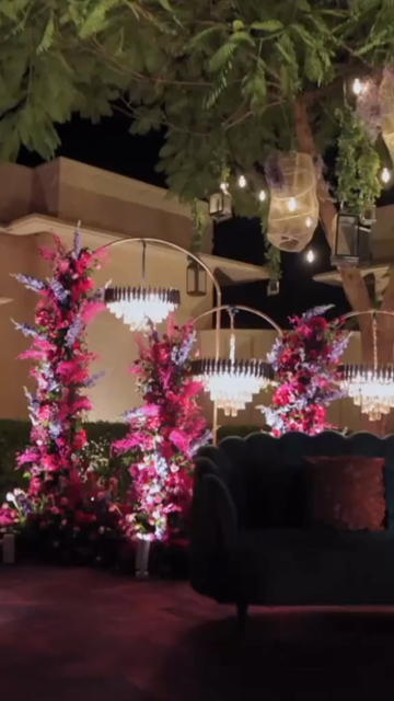 Vertical Slow Motion Shot of Indian Wedding Venue Decoration in India