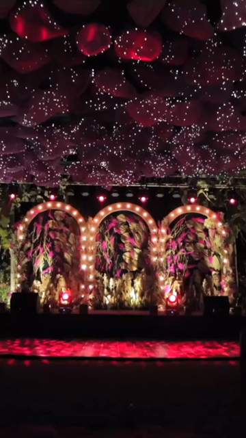 Vertical Slow Motion Shot of Indian Wedding Venue Decoration in India