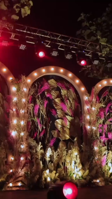 Vertical Slow Motion Shot of Indian Wedding Venue Decoration in India