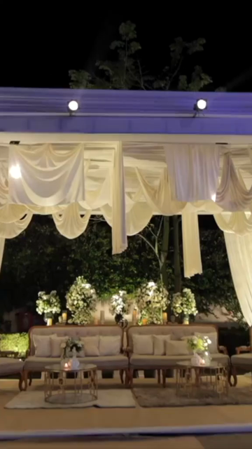 Vertical Slow Motion Shot of Indian Wedding Venue Decoration in India