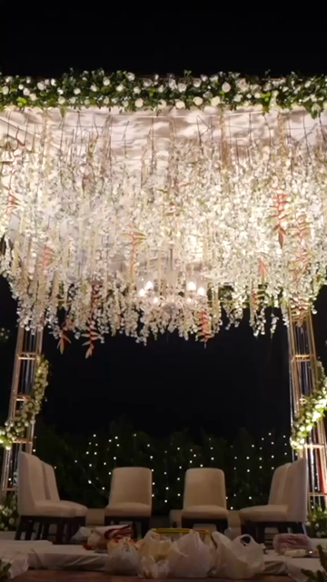 Vertical Slow Motion Shot of Indian Wedding Venue Decoration in India