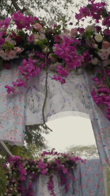 Vertical Slow Motion Shot of Indian Wedding Venue Decoration in India
