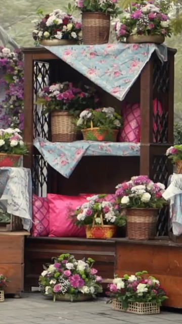 Vertical Slow Motion Shot of Indian Wedding Venue Decoration in India
