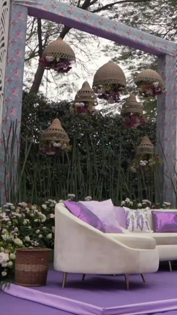 Vertical Slow Motion Shot of Indian Wedding Venue Decoration in India